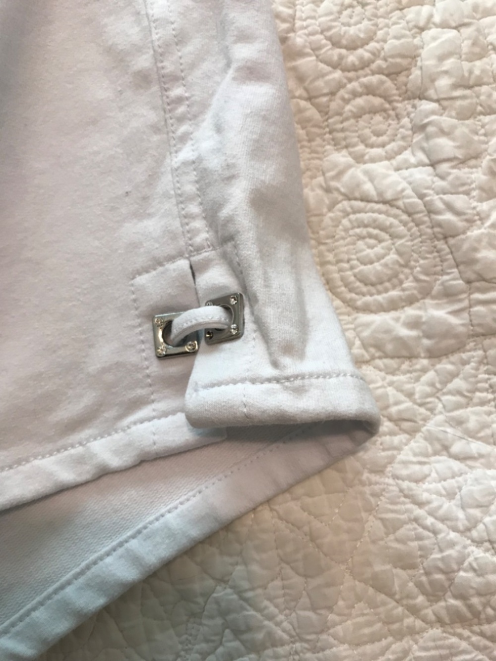 QF white DreamJeannes pull-on shorts with rhinestone grommet details (XL) - Picture 8 of 13